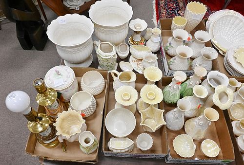 SIX TRAY LOTS OF BELLEEK TO INCLUDE 376fde