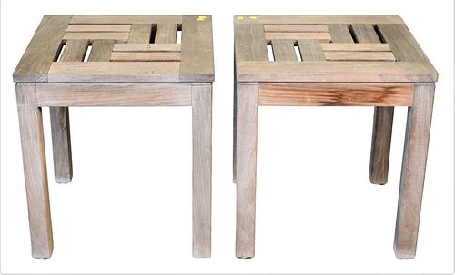 PAIR OF COUNTRY CASUAL TEAK OUTDOOR