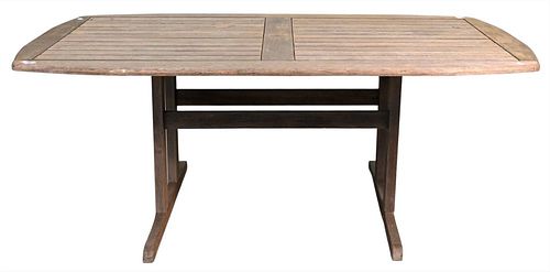 TEAK OUTDOOR DINING TABLE SLIGHTLY 377001