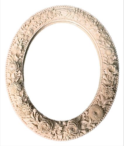 BELLEEK FLORAL MIRROR FRAME EARLY 37703b