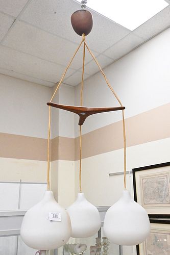 TWO DANISH MODERN HANGING LIGHTS  37705e