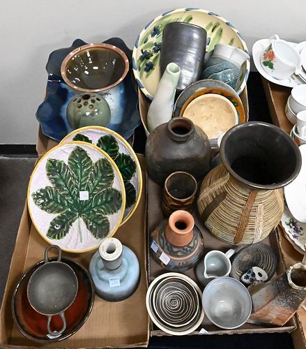 FOUR TRAY LOTS OF CERAMICS AND