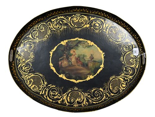 VICTORIAN PAINTED TOLE TRAY HAVING 37706b