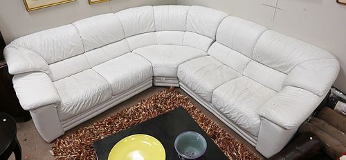 NATUZZI SALOTTI WHITE LEATHER THREE