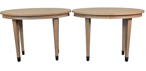 PAIR OF CONTEMPORARY OVAL TABLES  377077