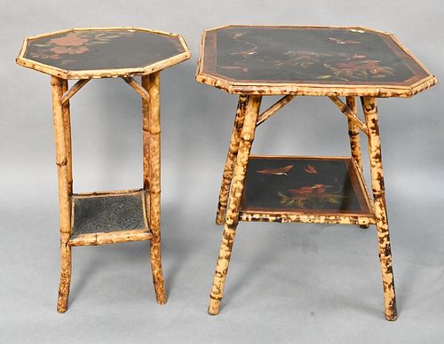 TWO BAMBOO OCCASIONAL SIDE TABLES  377088