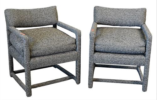 PAIR OF MILO BAUGHMAN PARSONS UPHOLSTERED