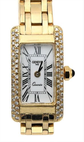 GENEVE ITALY 14 KARAT GOLD LADIES WRISTWATCH,