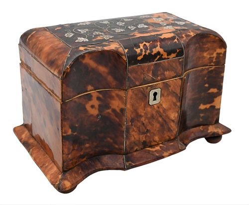 ENGLISH TORTOISE SHELL TEA CADDY  377100