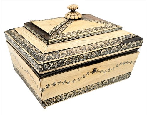 19TH CENTURY BOX, MOUNTED WITH