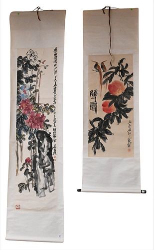 TWO CHINESE HAND PAINTED SCROLLS  377198