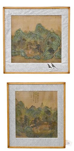 PAIR OF CHINESE PAINTINGS ON SILK  37719a