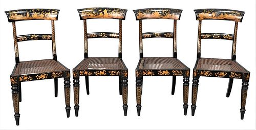 SET OF FOUR JAPANNED SIDE CHAIRS  3771a2