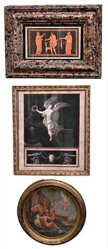 GROUP OF THREE FRAMED PIECES, TO
