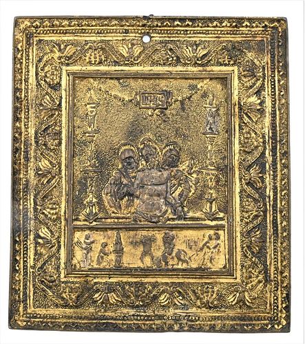 ITALIAN GILT BRONZE PLAQUETTE  3771c5