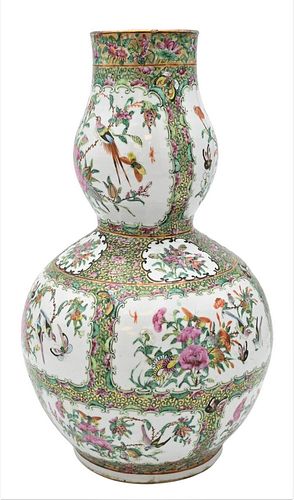 ROSE MEDALLION DOUBLE GOURD VASE  3771d8