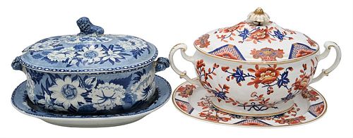 TWO SOUP TUREENS, TO INCLUDE A CHAMBERLAIN