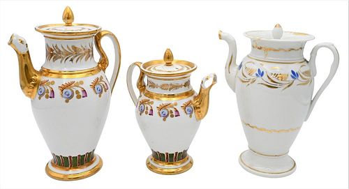 THREE FRENCH PORCELAIN POTS TO 3771e6