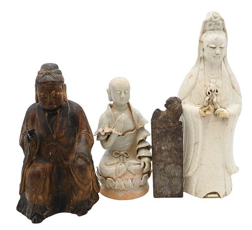 FOUR PIECE LOT OF ASIAN FIGURAL