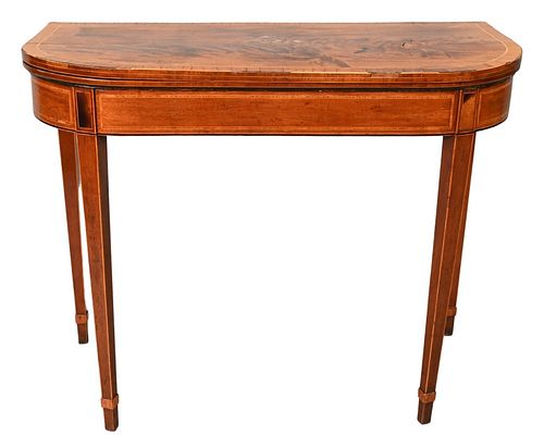 GEORGE III MAHOGANY CARD TABLE,