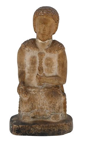 EARLY CARVED MARBLE FIGURE, PARTIALLY