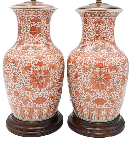 PAIR OF CHINESE PORCELAIN VASES,