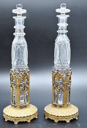 PAIR OF CRYSTAL BOTTLES HAVING 37723d