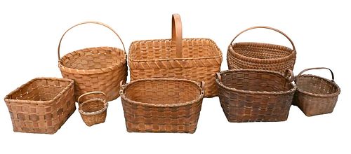 GROUP OF EIGHT BASKETS, TO INCLUDE