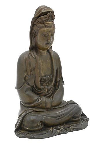 BRONZE GUANYIN FIGURE WEARING 377266