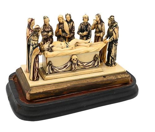 RELIGIOUS IVORY FIGURAL GROUP  37726a