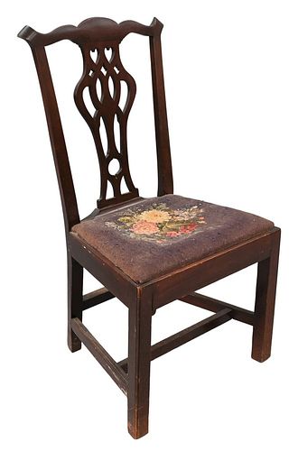 CHIPPENDALE CHERRY SIDE CHAIR,