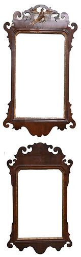 TWO MAHOGANY CHIPPENDALE MIRRORS  3772a0