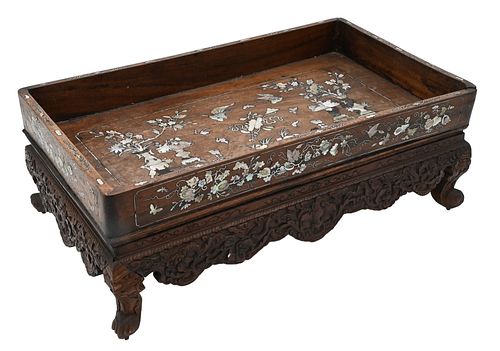 CHINESE CARVED AND INLAID RECTANGULAR 3772b0