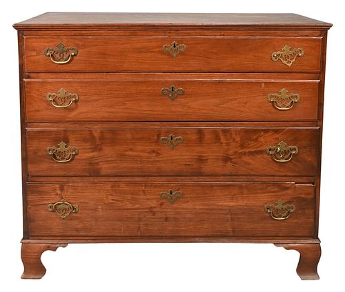 CHIPPENDALE WALNUT CHEST OF FOUR