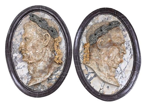 PAIR OF LARGE ITALIAN ROUGE MARBLE 3772bb