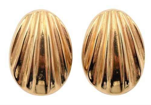 PAIR OF 14 KARAT GOLD EAR CLIPS  3772cc