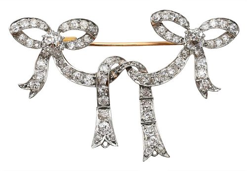 DIAMOND AND GOLD BROOCH, DOUBLE