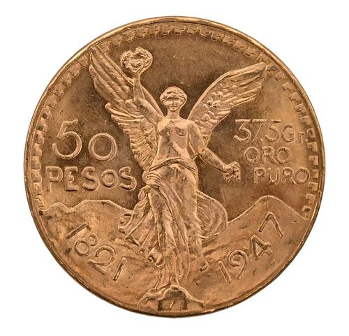 1947 GOLD 50 PESO COIN 1 2057 3772ec