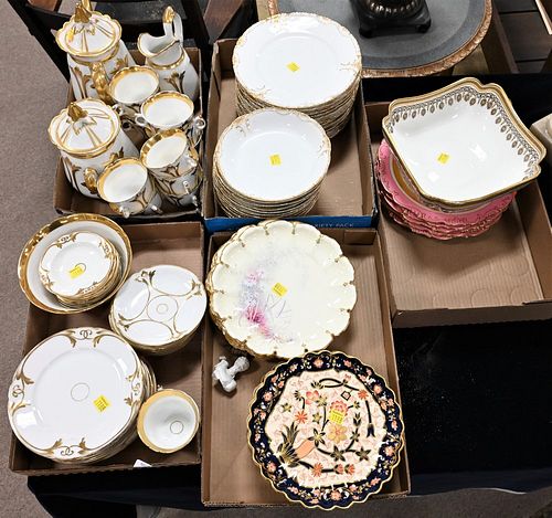 FIVE TRAY LOTS OF PORCELAIN, TO