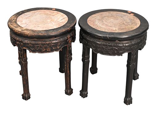 NEAR PAIR OF CARVED CHINESE STANDS,