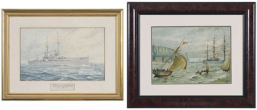 BRITISH SCHOOL MARITIME PAINTING, PRINT(20th