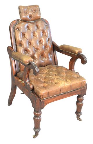 GEORGE IV MAHOGANY AND TUFTED LEATHER