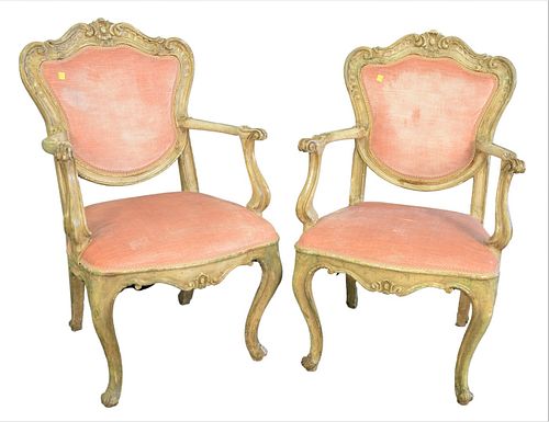 PAIR OF LOUIS XV STYLE FAUTEUILS,