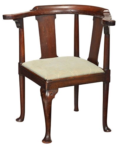 QUEEN ANNE MAHOGANY CORNER CHAIRBritish,