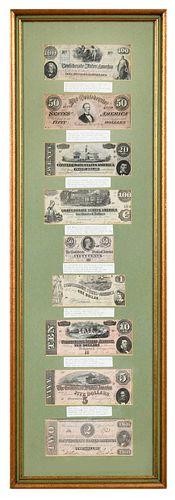 FRAMED CONFEDERATE CURRENCYnine 379acd