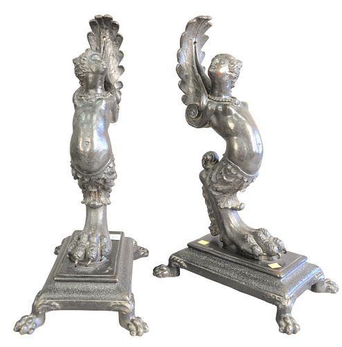 PAIR OF IRON PARTIALLY CLAD WOMEN  379b0a
