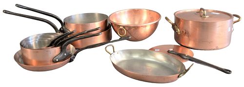 THIRTEEN PIECE LOT OF FRENCH COPPER,