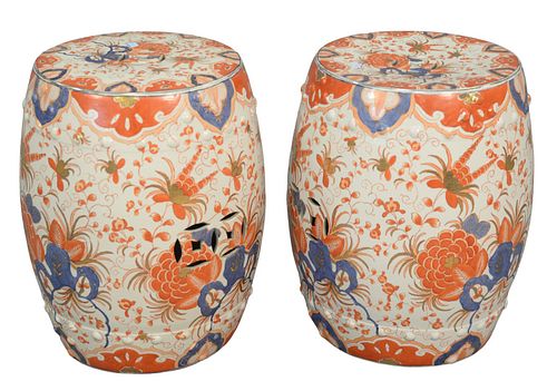 PAIR OF GARDEN SEATS IMARI PATTERN  379b69