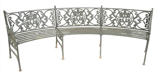 IRON CURVED BENCH WITH WINGED GRIFFIN 379bc6