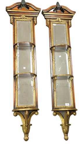 PAIR OF CARVED AND GILT HANGING